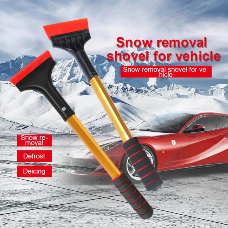 New Extendable Aluminum Ice Scraper Snow Brush For Car Windshield Telescopic Extra-long Snow Shovel