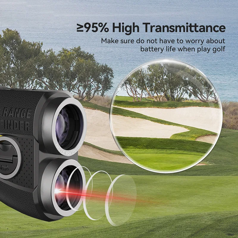 MiLESEEY PFS2 misuratore di distanza Laser 600m telemetro da Golf telescopio da caccia con blocco bandiera regolato in pendenza doppio Display rosso