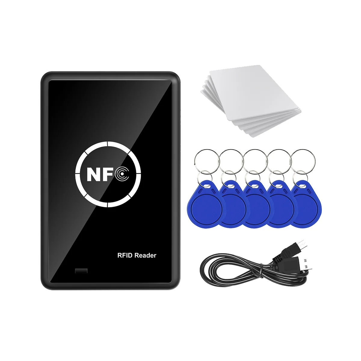 เครื่องทำสำเนาเครื่องอ่านการ์ด13.56กิโลเฮิรตซ์ RFID NFC ที่ห้อยกุญแจเครื่องเขียนอัจฉริยะ13.56MHz เข้ารหัสโปรแกรมเมอร์ T5577 USB UID