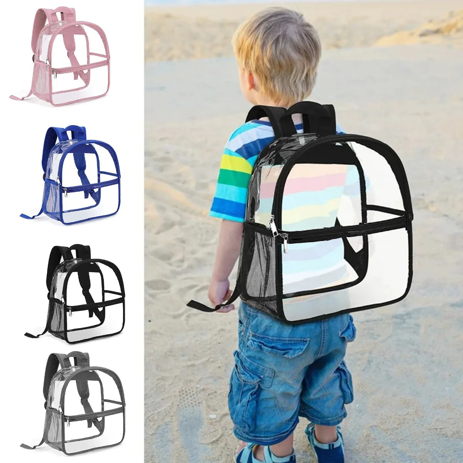 

Mini Clear Backpack Transparent PVC Backpack Summer Waterproof Beach Cell Phone Bag Outdoor Travel School Storage Backpacks