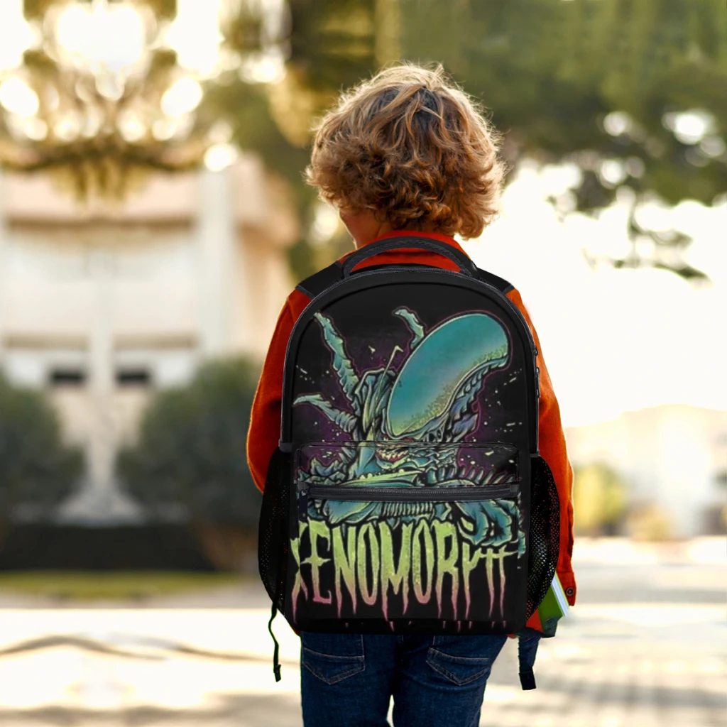 Beware the Xenomorph New Female Fashion kids High Capacity Waterproof College Backpack Trendy Girls Laptop School Bags 17inch