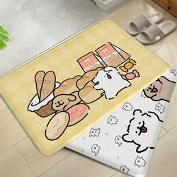 Kawaii Line Dog Maltese Floor Mat Floor Carpet Room Bedroom Decoration Balcony Anti-Slip Doormat Living Room Hotel Decor Mat