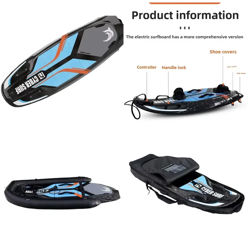 Planche de surf à moteur Cyber Surf 58KM/H 140min, en fibre de carbone de qualité athlétique, moteur essence 72V, démarrage électrique, sac inclus pour la mer