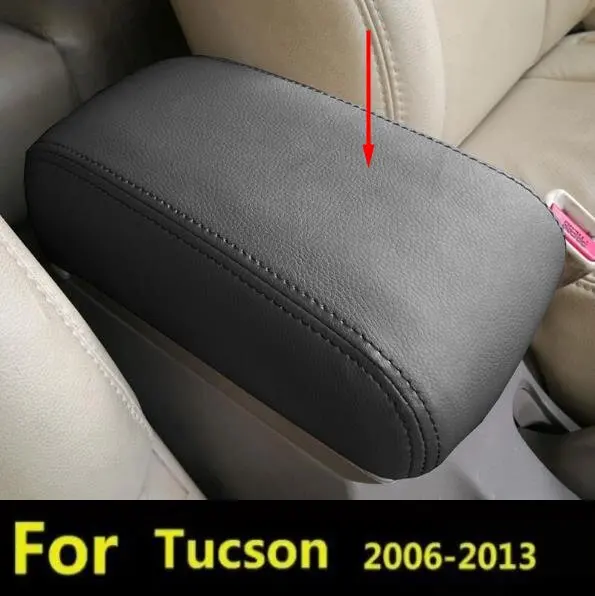 For Hyundai Tucson 2006-2013 Microfibre Leather Center Armrest Cover car central container armrest box Cover  nterior upgrade