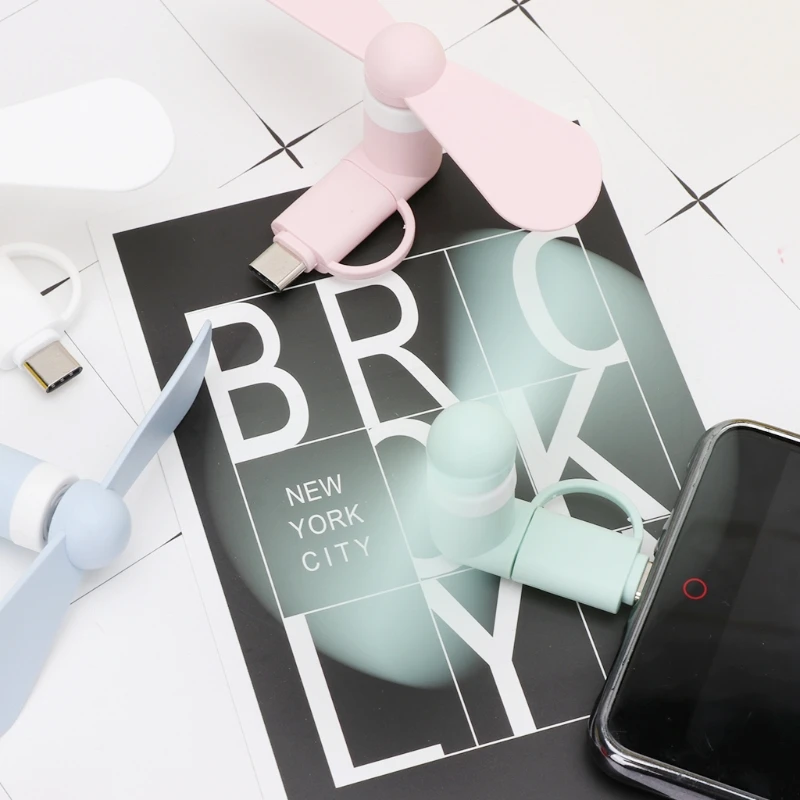 2in1 Typ C Micro USB Mini Fan Kühler Für Samsung Xiaomi Huawei HTC Telefon Mini Tragbare Handy Kleine Fan