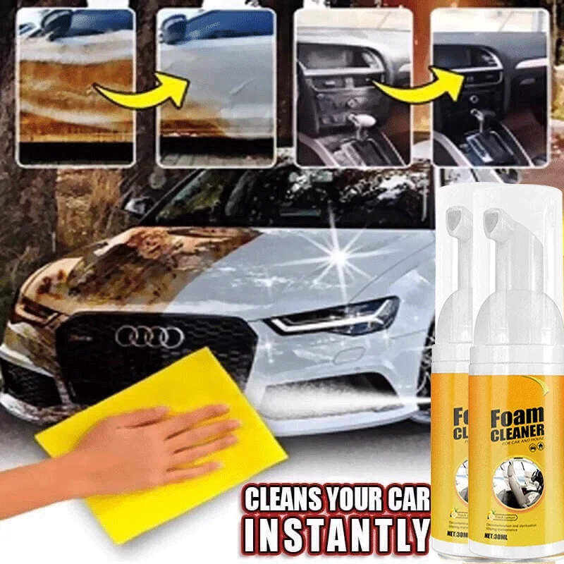 

Car Foaming Cleaner Interior Stain Removal Cleaning Leather Seats Purpose Mousse Cleaning Spray Deep Cleans and Protects