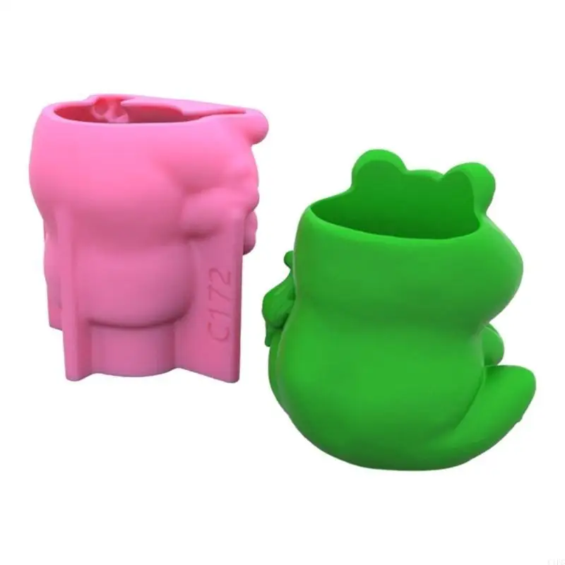 Makeup Brush Holder Mold Flower Planter Pot Molds,Frogs Statue Mold