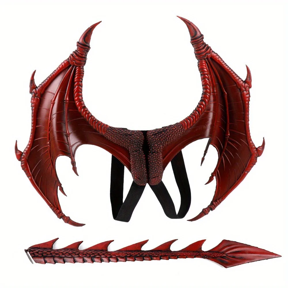 

Kids' Halloween Party Costume Props - Carnival Dragon Wings & Tail Toy Set,for Halloween Celebrations, Dress-Up & Cosplay Events