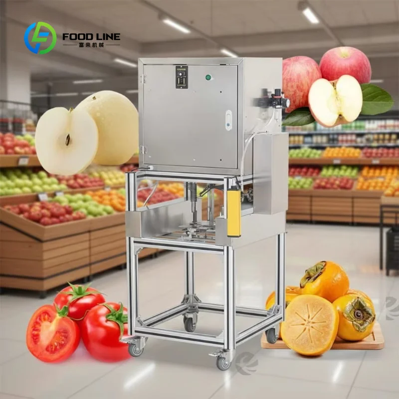Customized 3-in-1 Easy Operation Fruit Vegetable Peeler Corer Cutter Machine Tomato Persimmon Pear Apple Peeling Machine