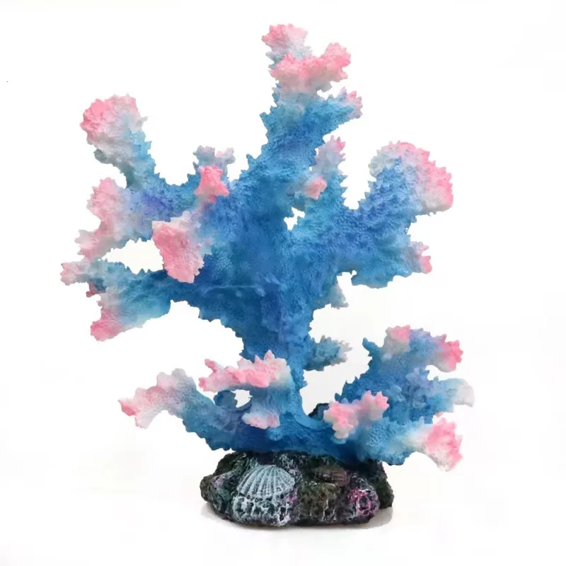 artificial corals for aquarium Simulation Coral Reef Aquarium Decoration Set Plastic Rockery Shell Box Ornaments for Seawater Ta
