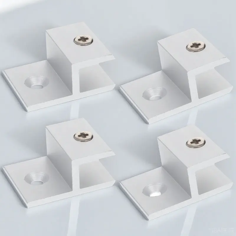 5Pcs Glass Resistant Wall Mounted Glass Shelf Clip Aluminum Alloy Rectangular Proof Heat Easy Install No Drill