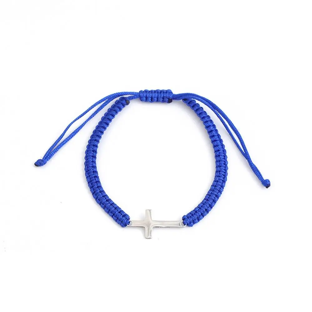 Creative Cross Bracelet Personality Stainless Steel Adjustable Charm Bracelet Colored String Versatile Couple Hand Ring Lovers