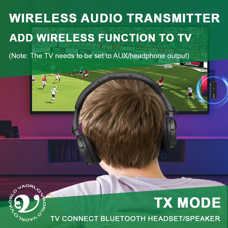 بلوتوث 5.4 جهاز ريسيفر استقبال وإرسال الصوت 3.5 مللي متر AUX دعم TF بطاقة اللعب MIC طوق كليب محول لاسلكي لسيارة طائرة التلفزيون الكمبيوتر