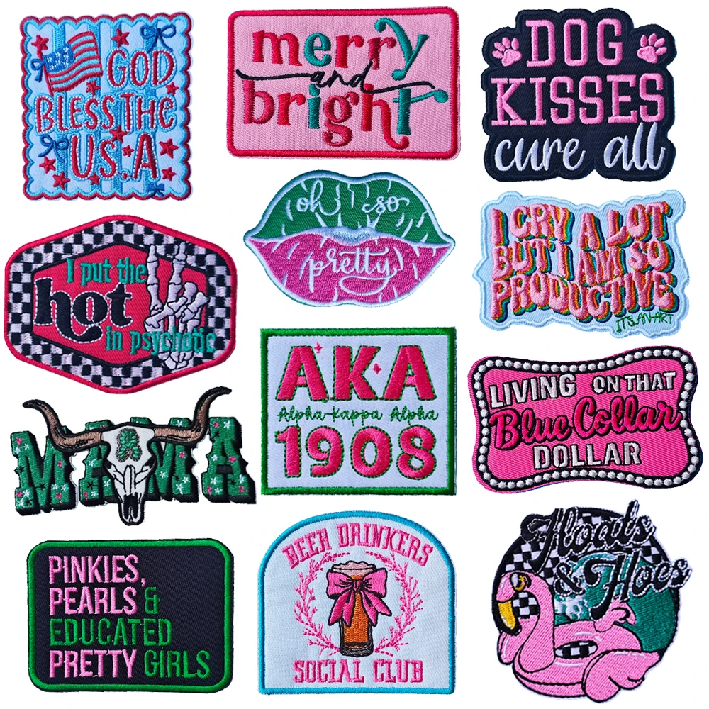 Lindo 1908 AKA emblema accesorios de ropa insignia pegatina bordada pegatina parches termoadhesivos