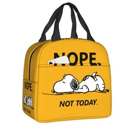 Fiambrera de Snoopy de dibujos animados divertidos personalizados, bolsa térmica impermeable, Enfriador de alimentos, bolsa de almuerzo aislada para niños, bolsas de mano portátiles para Picnic