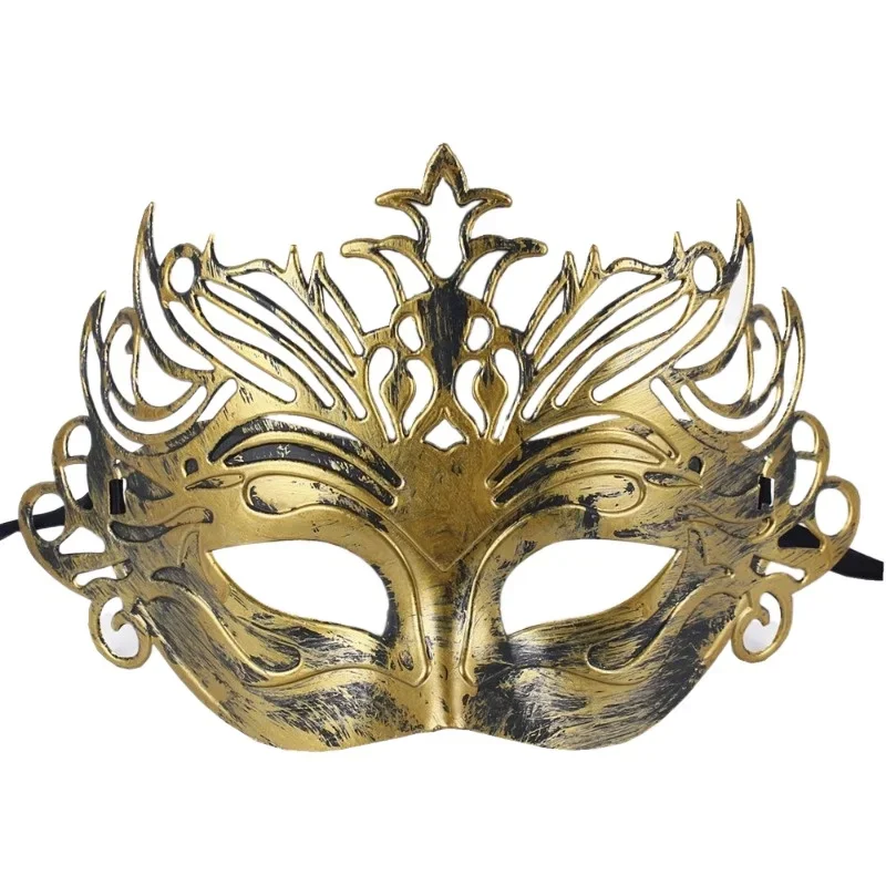2025 Masque de fête de bal pour hommes, masques de couronne rétro de combattant romain antique, décoration de fête de mascarade