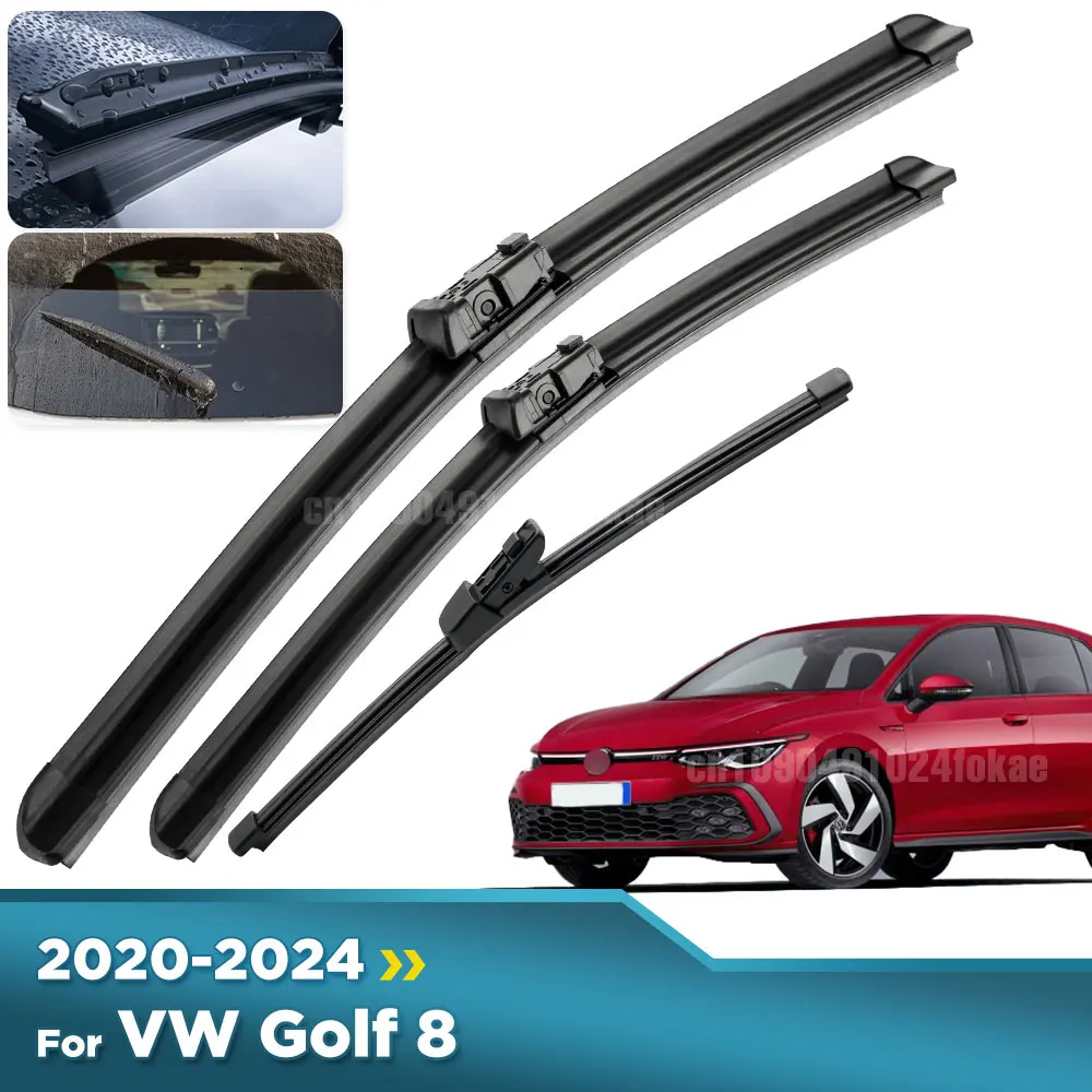 

For Volkswagen VW Golf 8 2020-2024 2021 2022 2023 Wiper Front&Rear Wiper Blades Windshield Windscreen Window Brushes 26"+18"+10"
