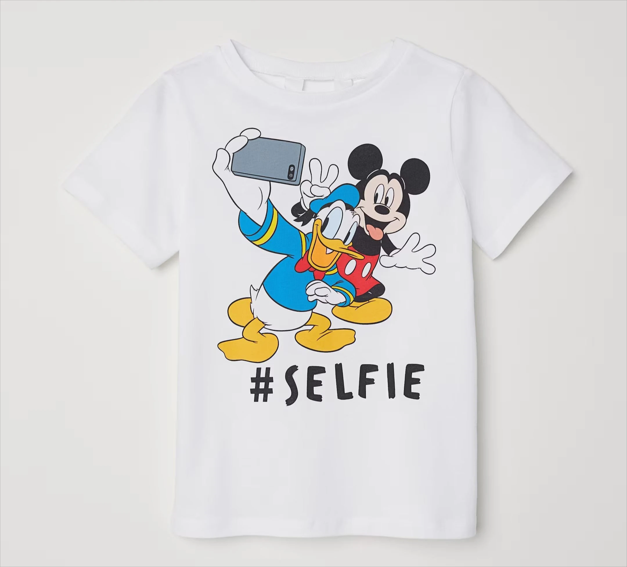 좋은 친구 도널드 덕 미키 디즈니 남녀 공용 루즈하고 편안하며 캐주얼한 순면 티셔츠