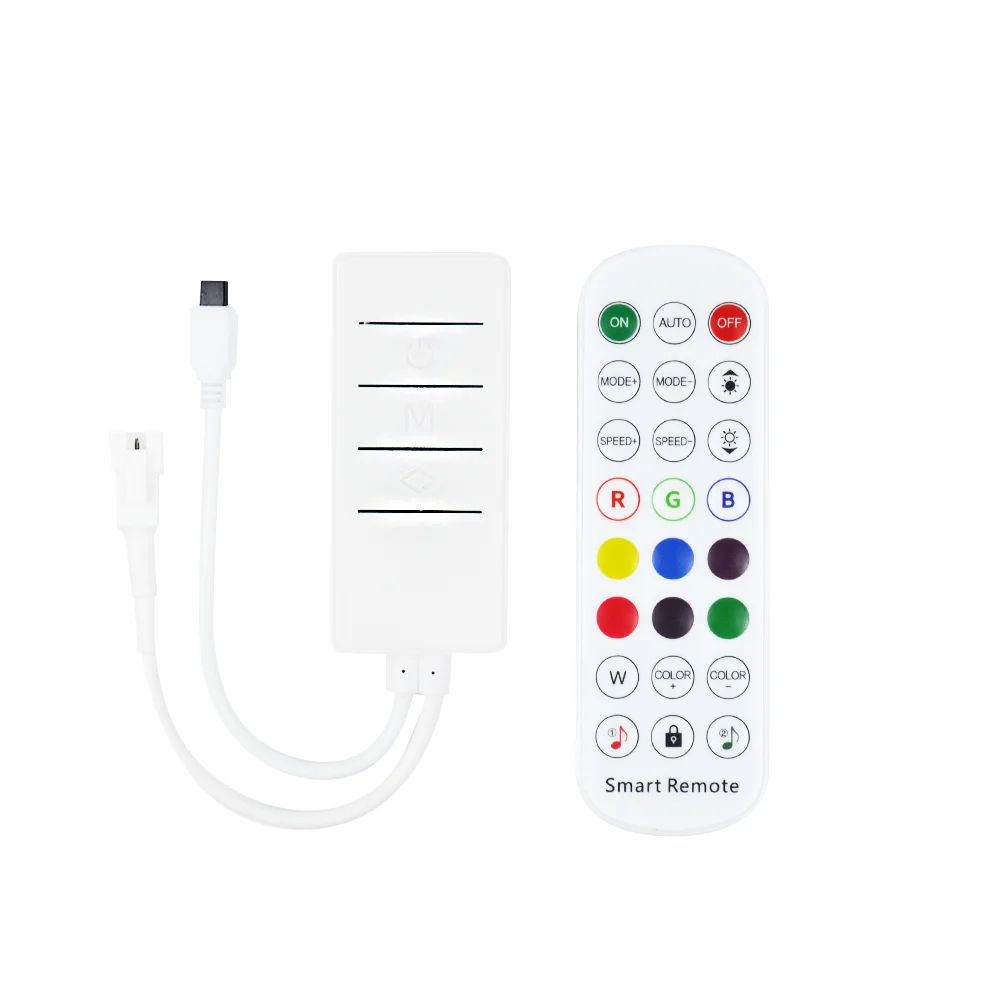 iDeal Mobile APP Simple LED Bluetooth Phantom Color Controller 24 Keys Remote Control Running Strip Light Controller Three Wires