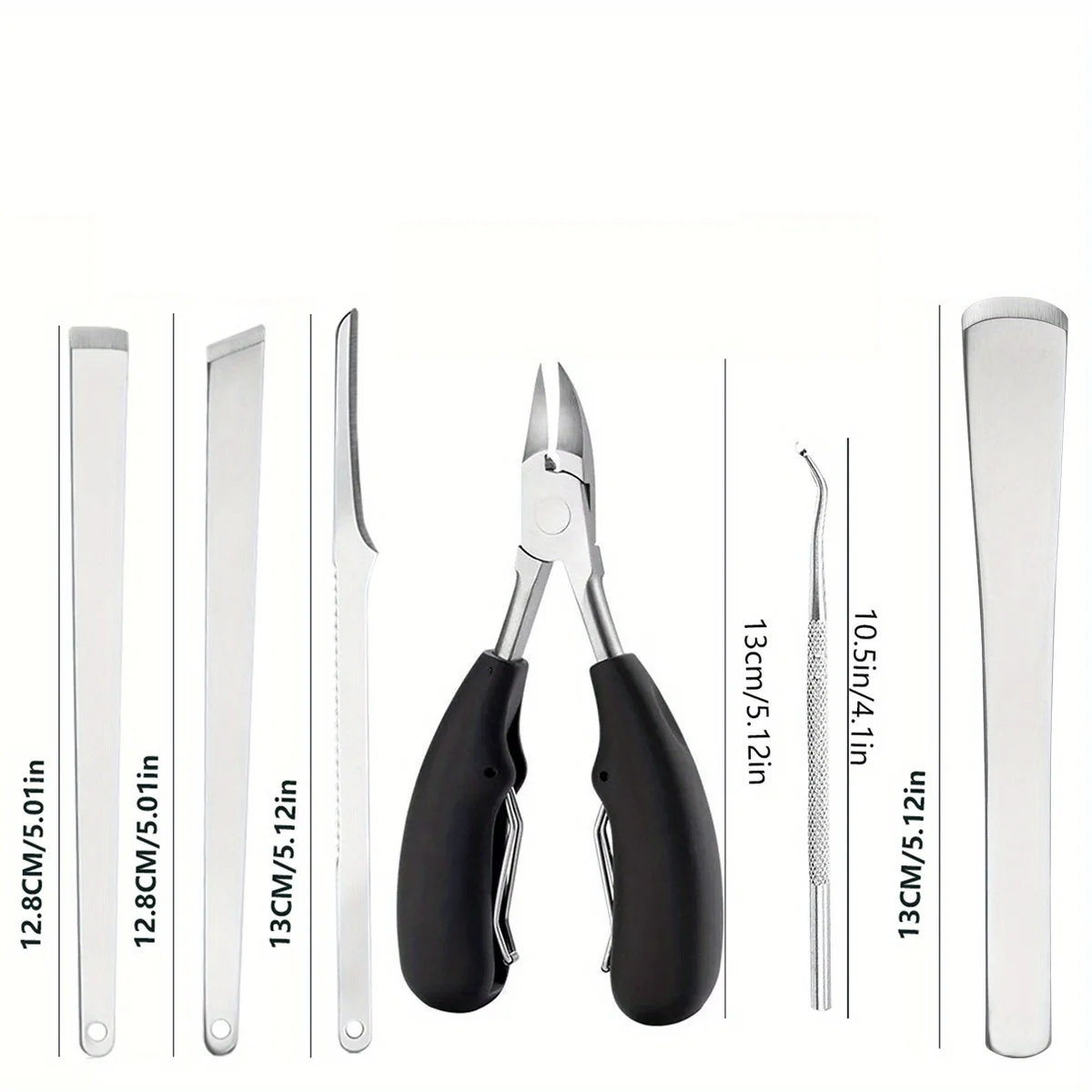 1/4/6pcs Stainless Steel Foot and Nail Care Kit - Professional Nail Care Kit,Dead Skin Remover, and Inward Growth Nail File