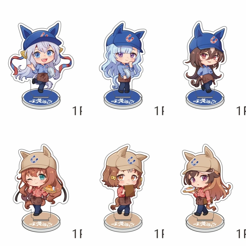 

Anime Pretty Derby Black Cosplay Mini Cute Acrylic Stand Silence Suzuka,Toukai Teiou Model Plate Desk Decor Standing Sign 10cm