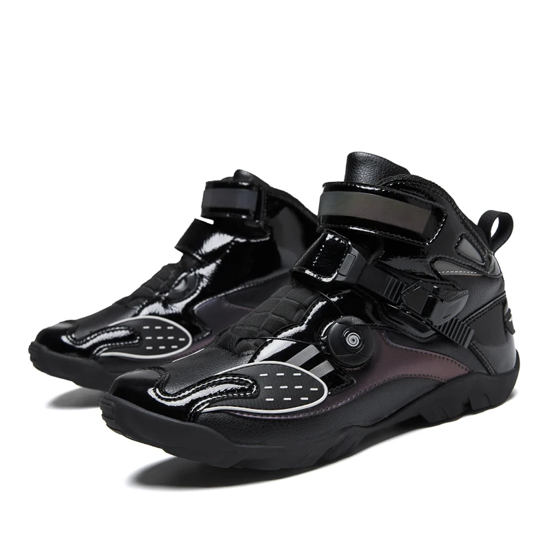 

Black Motocross Shoes Shock Absorption Toe Cap Off-road Boots Breathable Motorcycle Shoes Anti-collision Motorcycle Accessories