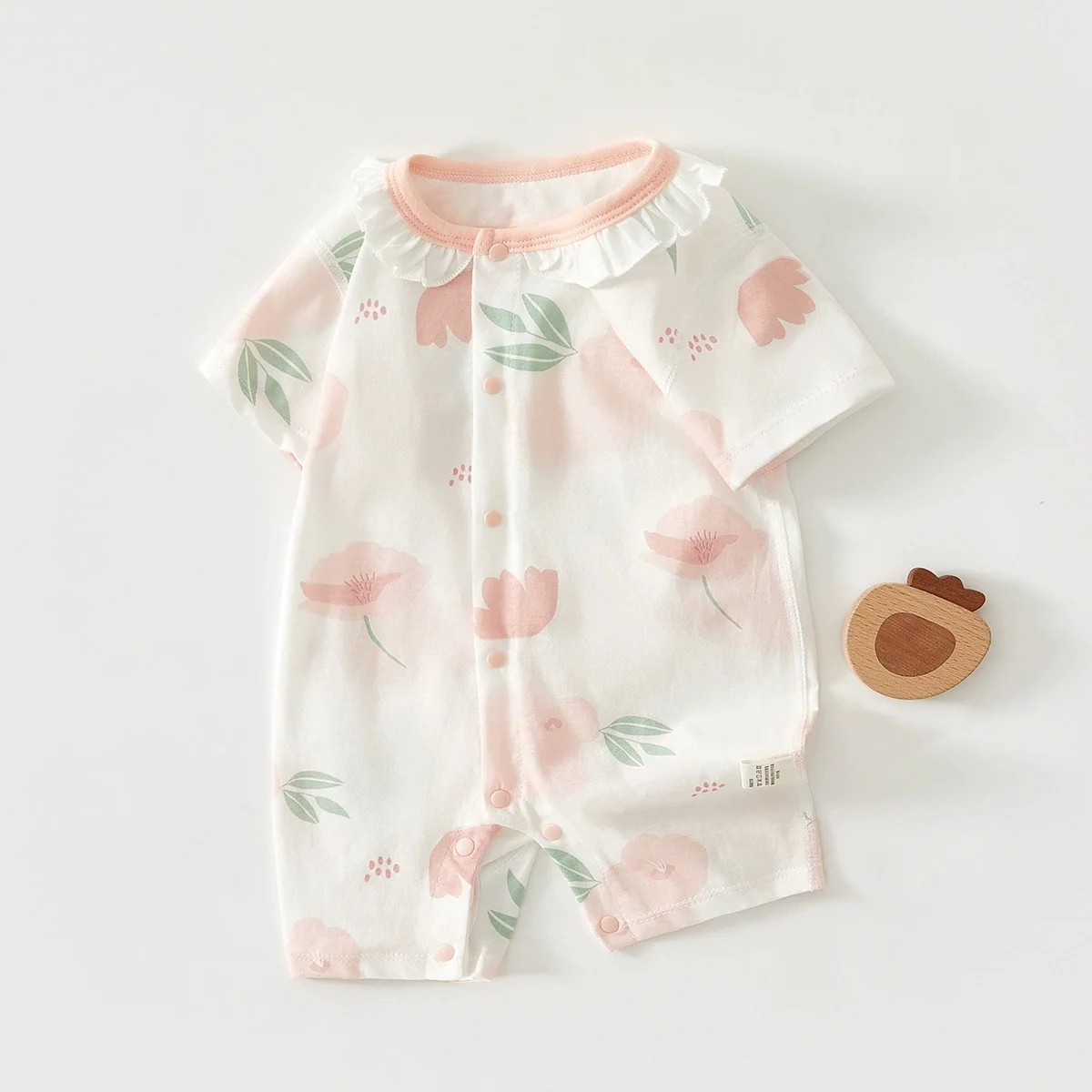 Infant Baby Romper Girls Floral Bunny Print Cotton Jumpsuit Summer Skin Friendly One Piece 0-24M Newborn Daily Outfit