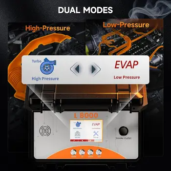 Automotive Smoke Machine Dual Mode Diagnostic Leak Tester for EVAP Turbo Systems Built in Air Pump Color LCD ANCEL L8000