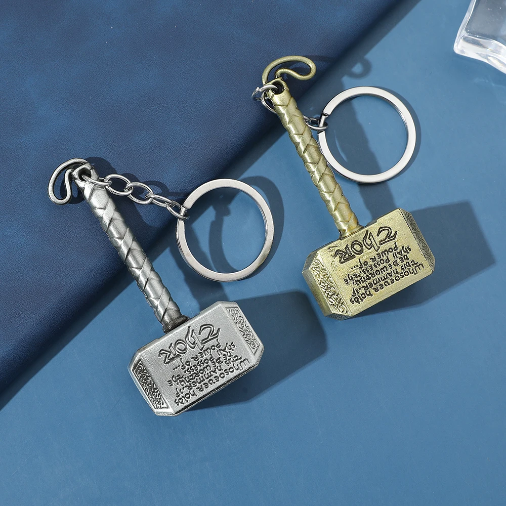 Trendiger Avengers Thor Mjolnir Schlüsselanhänger - Superhelden-Thor-Schlüsselhalter Rucksack-Accessoire für Filmfans Persönliches Geschenk – Detail 11