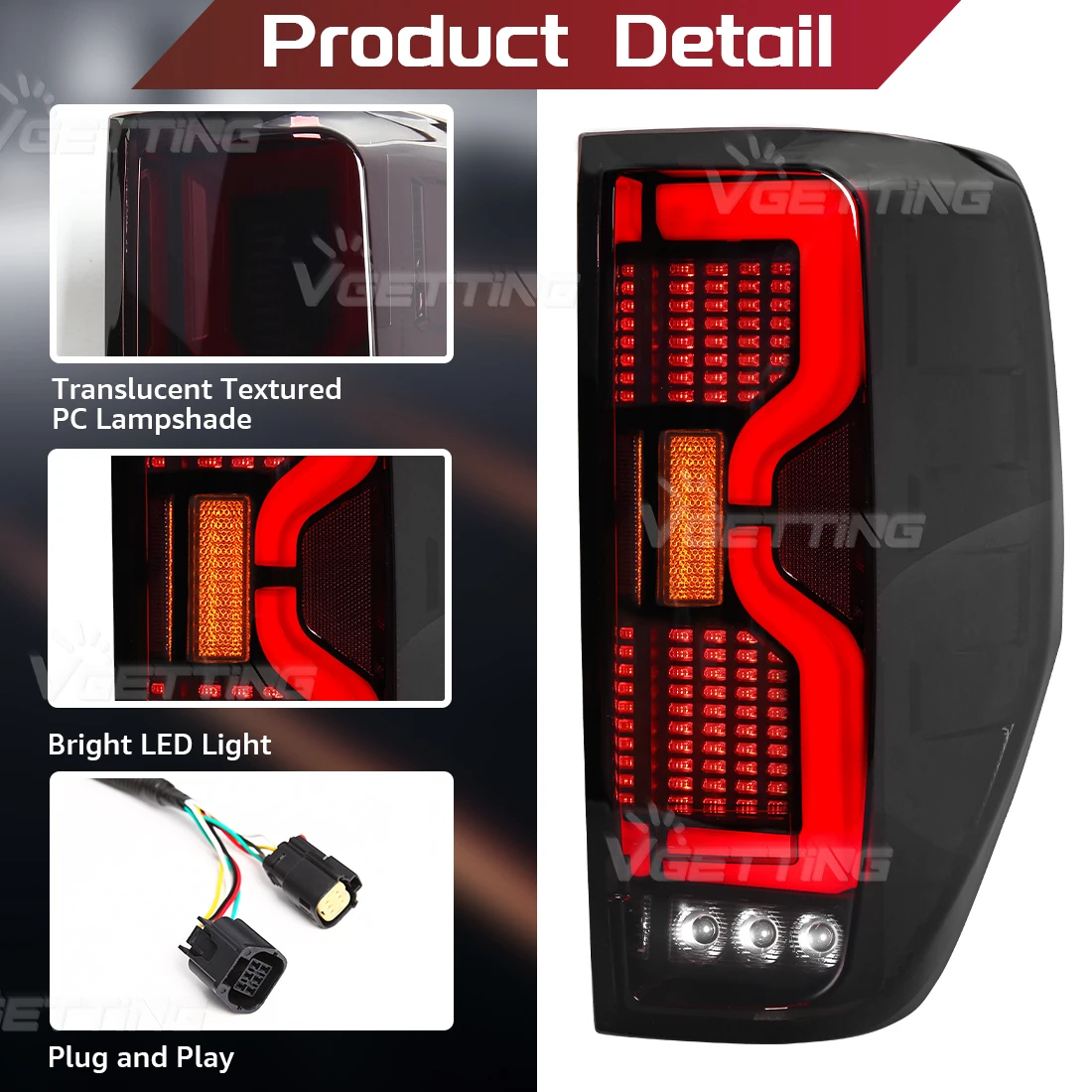 Car Light For Ford Ranger T6 T7 T8 XL XLT XLS WIldtrack 2012 2013 2014 2015 2016 2017 2018-2021 LED Taillamp Turn Signal Light