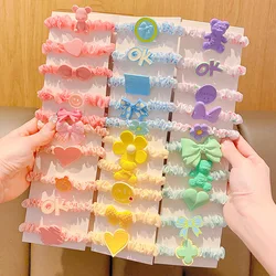 【Set Of 5】New Fashion Children's Rubber Band Sweet Cute Girl Scrunchies Head Rope Baby Does Not Hurt Hair Elastic Good Hair Rope