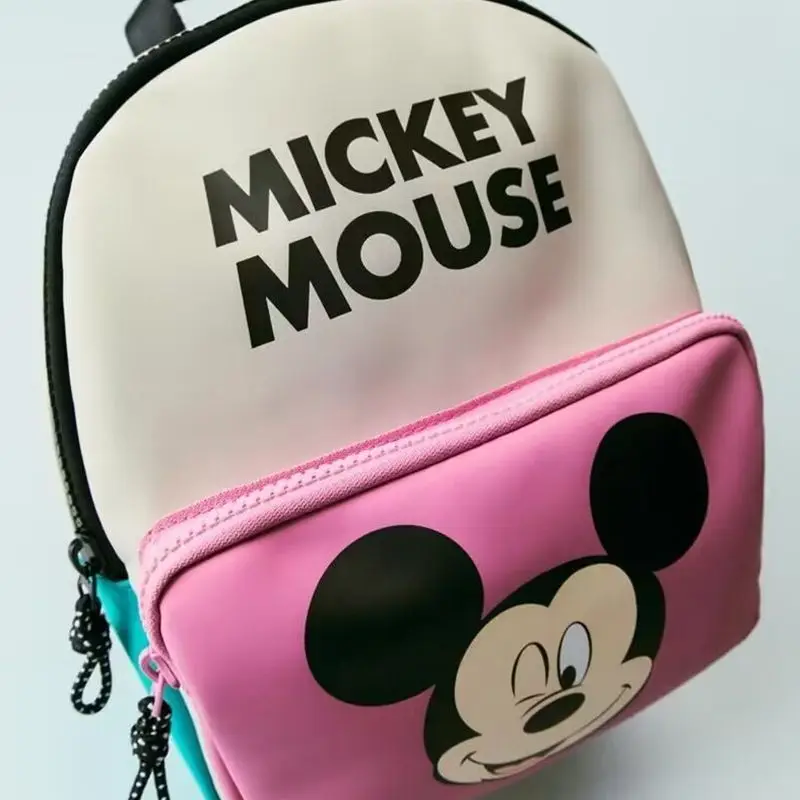 Mochila escolar de Disney Stitch para niños, morral de viaje impermeable con dibujos animados de Minnie Mouse y Mickey, a la moda, novedad