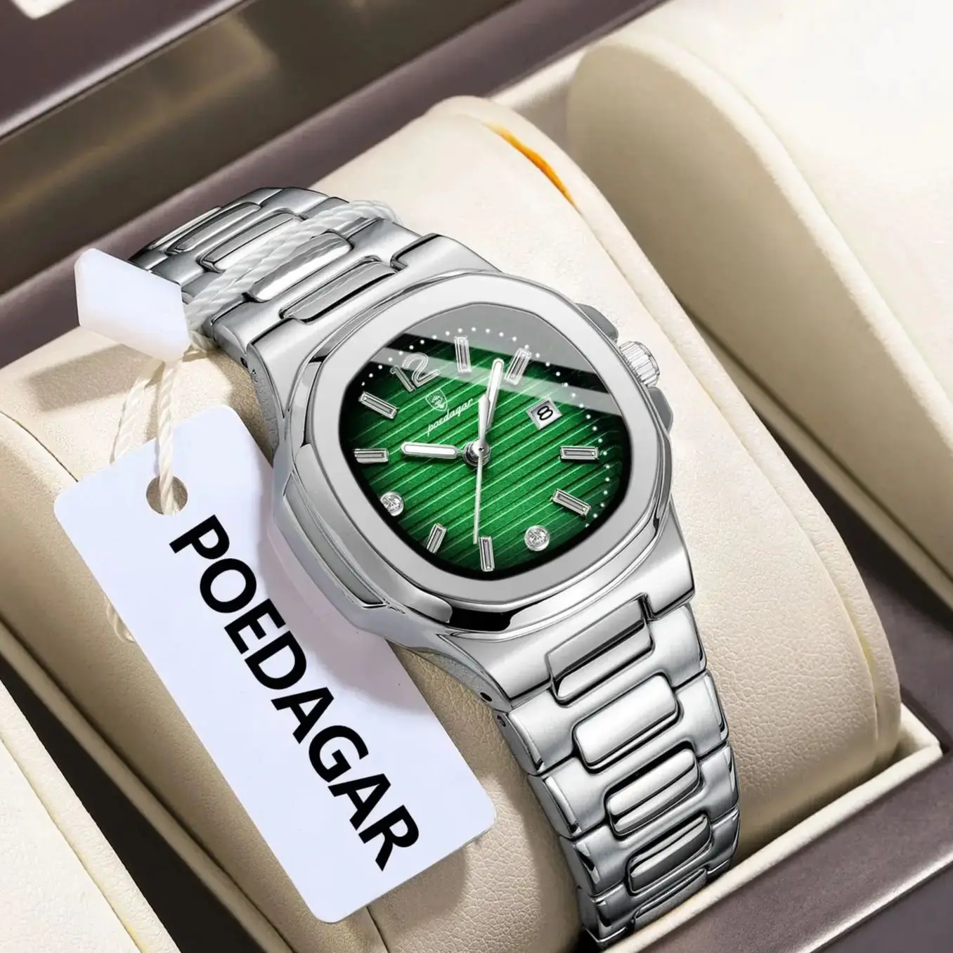 

POEDAGAR Exquisite Square Ladies Watch Luminous Waterproof Date Wristwatch For Woman High Quality Elegant Women's Quartz Watches