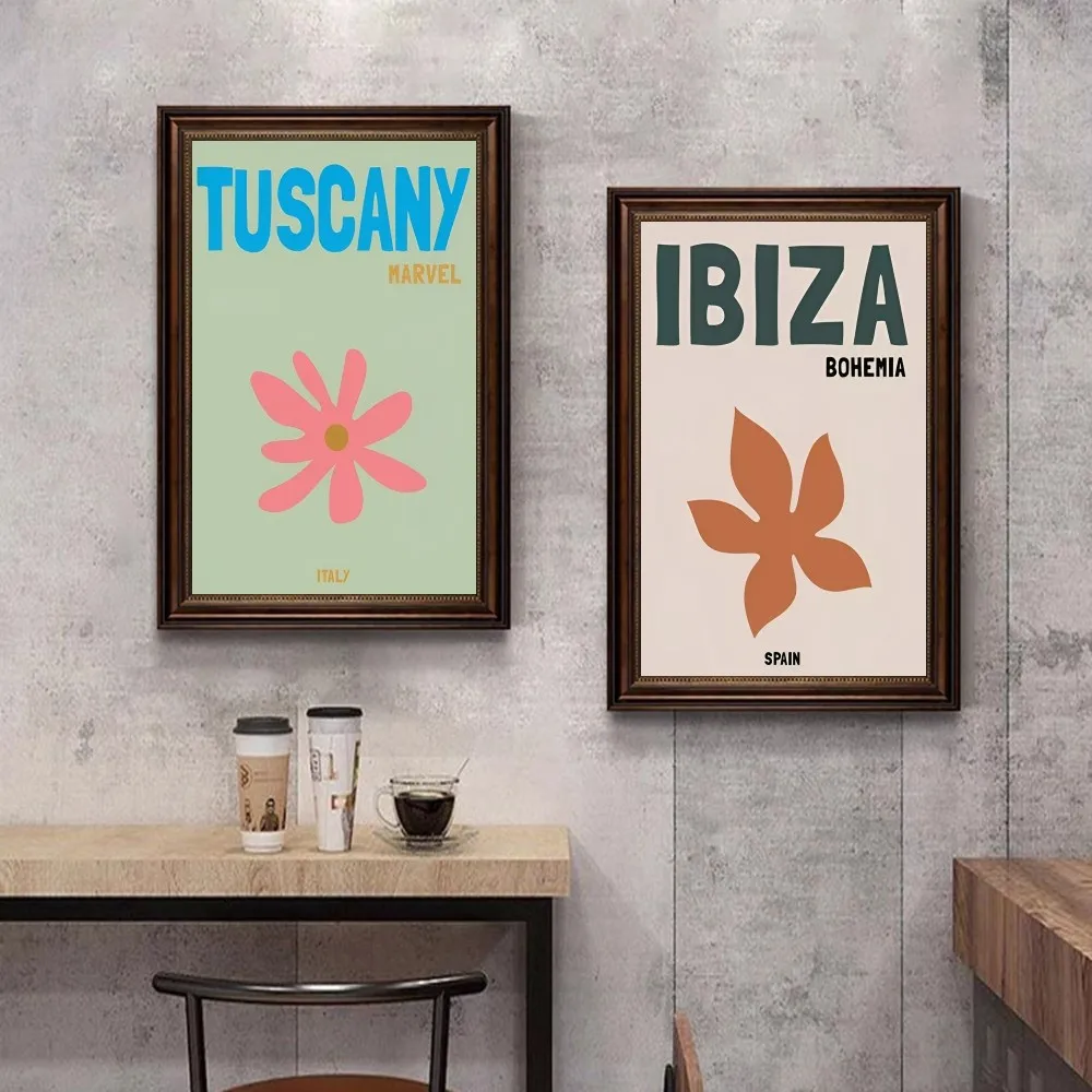 Meksyk Tulum Włochy Toskania Maroko Grecja Samoprzylepny plakat artystyczny Retro Kraft Papier Naklejka DIY Pokój Bar Kawiarnia Malarstwo ścienne