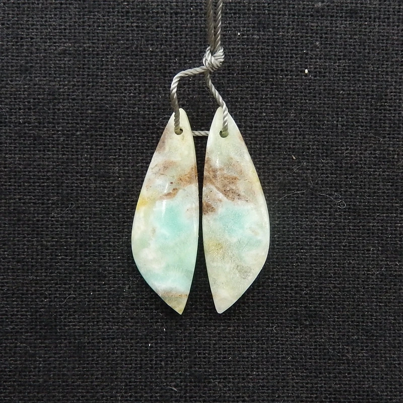 

Серьги из натурального амазонита, бусины для женщин, уникальные модные ювелирные аксессуары из полудрагоценного камня «сделай сам»