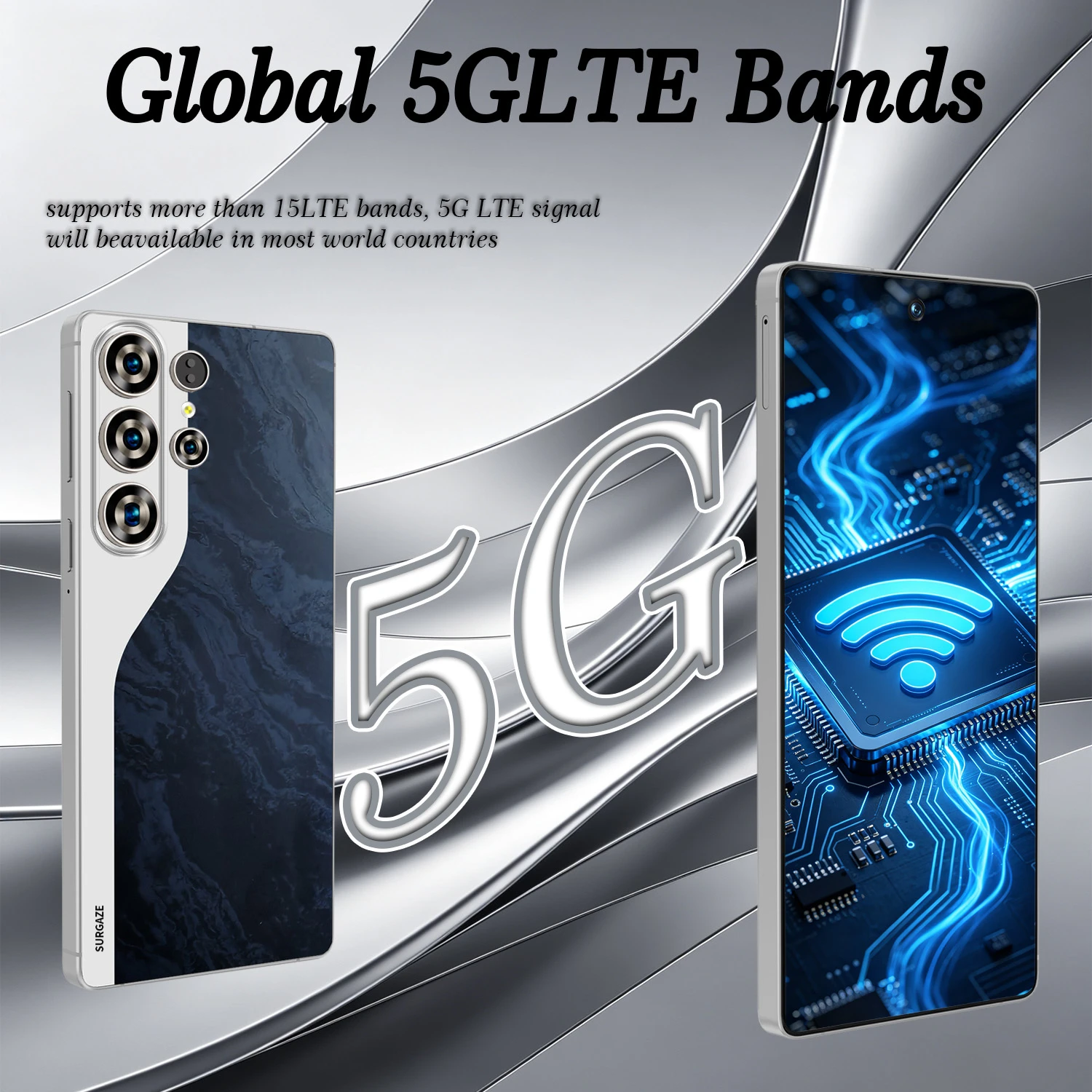 SURGAZE Global Version S26 Ultra Smartphone 5G Android 4800mAh 12GB RAM 512GB ROM 6.6Inch 24+48MP Dual SIM Network Mobile Phone