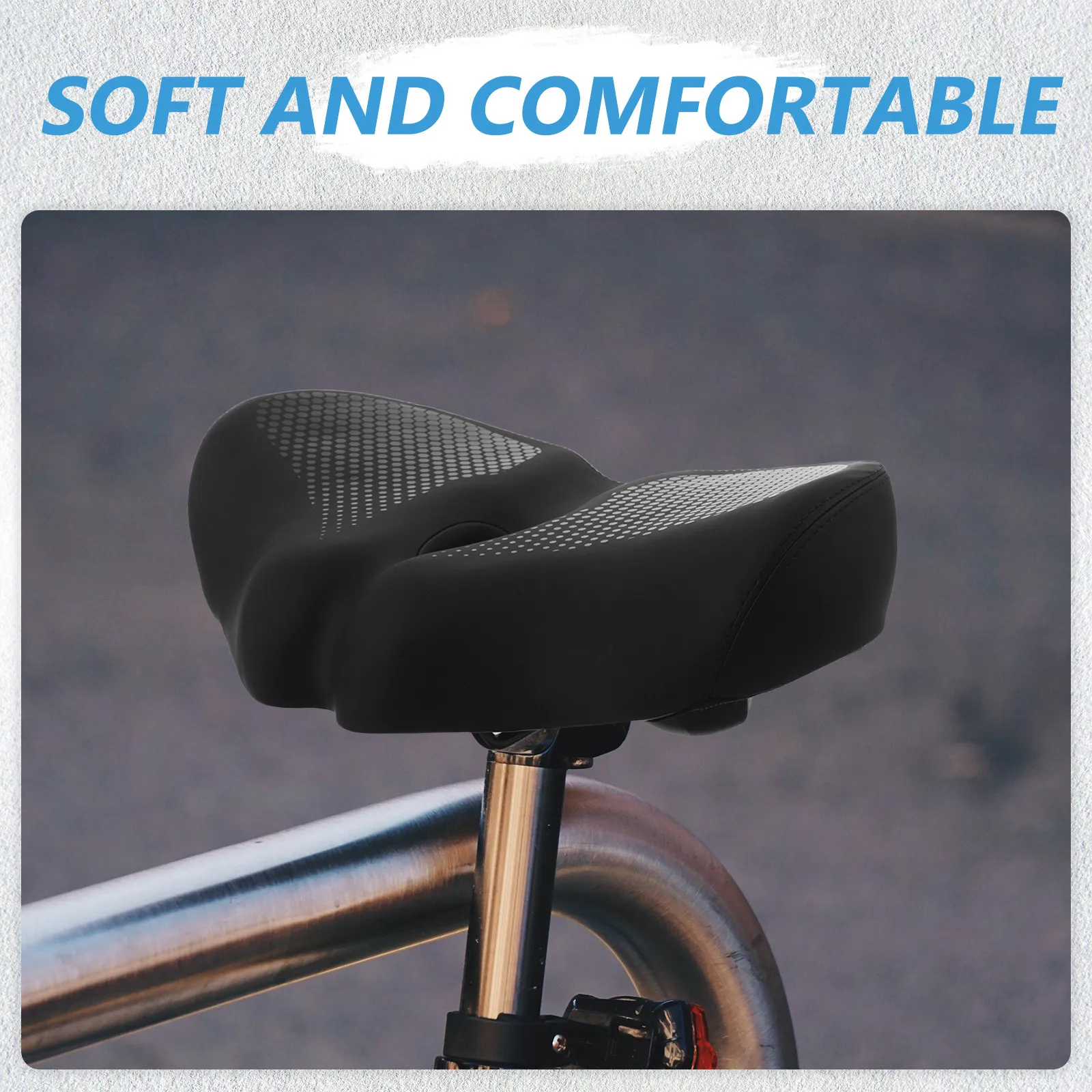 

Replacement Wide Mountain Bike Saddle Thickened Cushion Shockproof Waterproof Bike Seat Comfortable Padded Saddle for Men Road