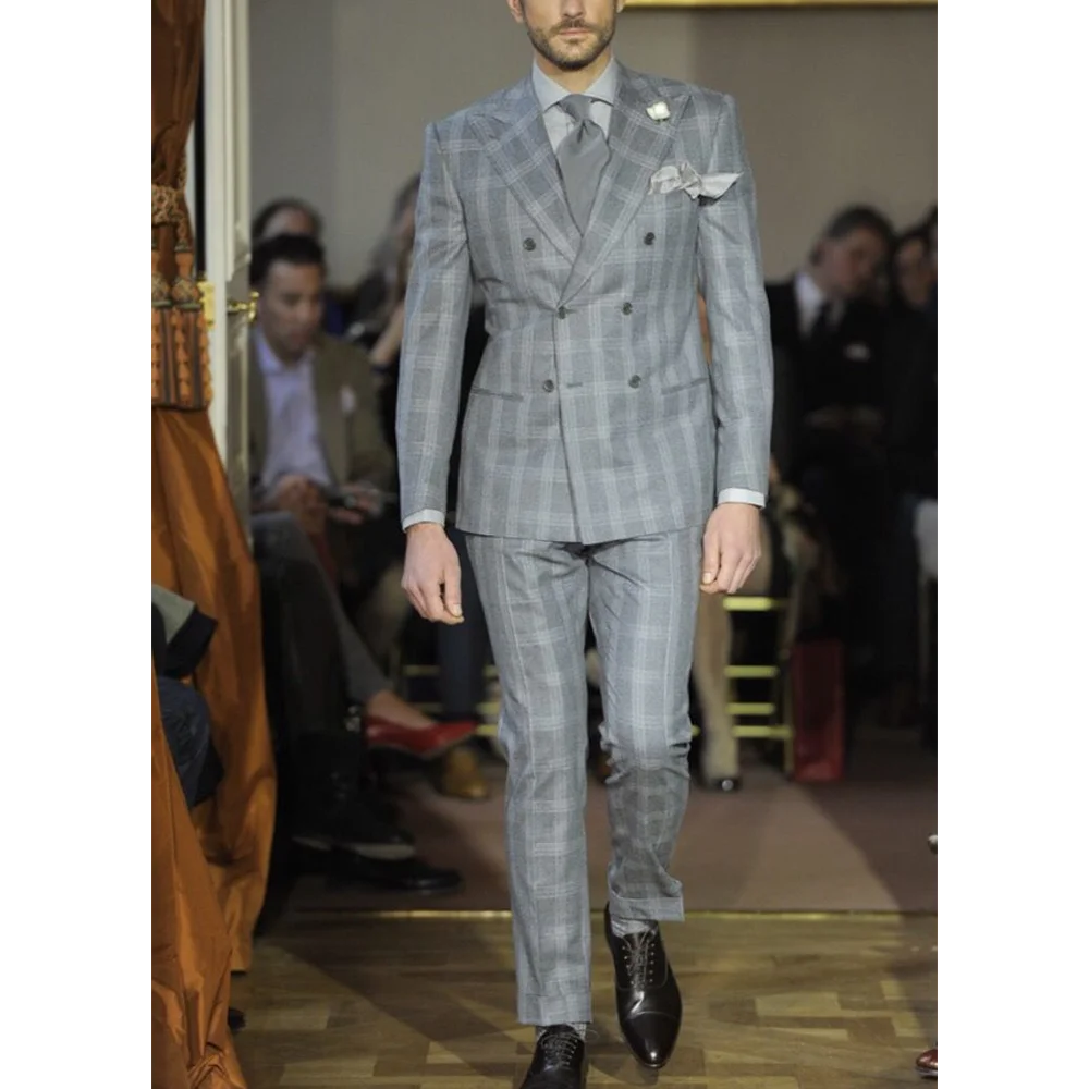 

Новый осенний костюм из двух предметов, тонкий мужской костюм с зубчатыми лацканами, куртка, брюки, деловой повседневный наряд, повседневная офисная одежда, официальная одежда