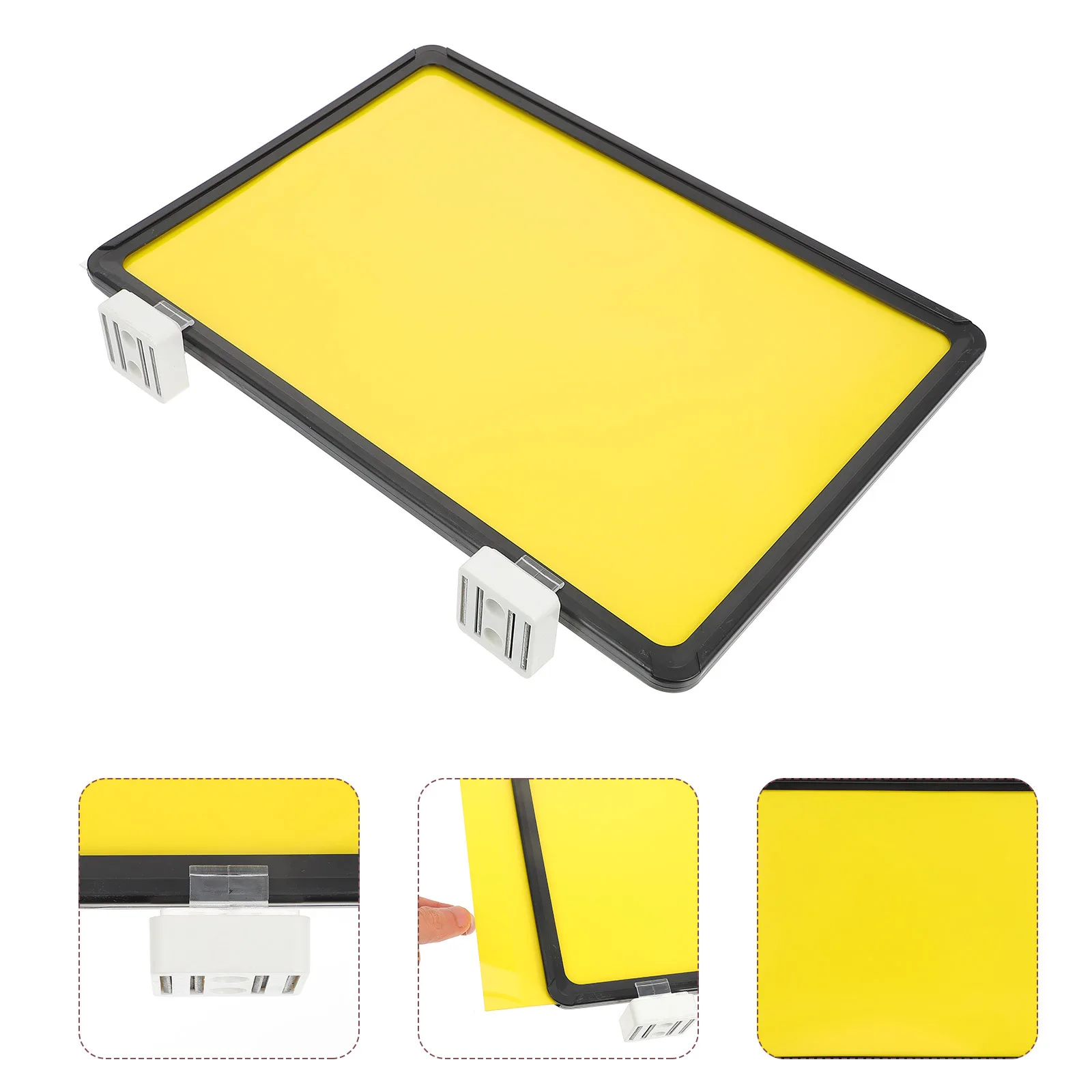 1pc Magnetic Warehouse Sign Board Durable Reusable Classification Label Indicator For Shelving Shelf Guide Iron Surface Black