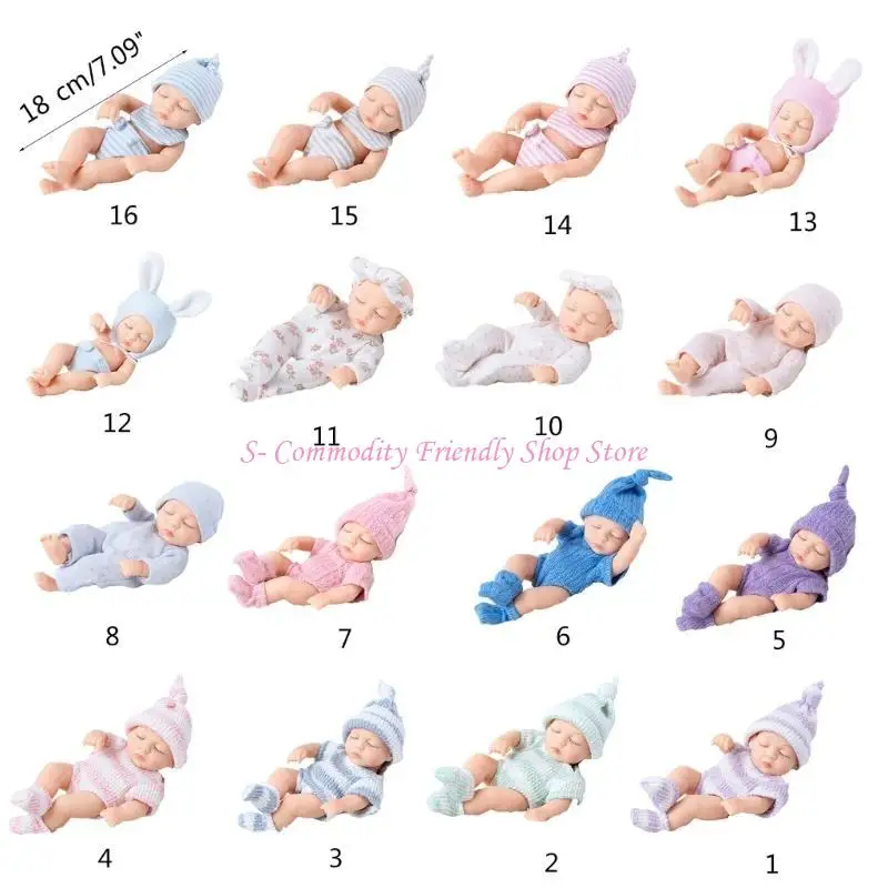 85ee 7in Symulacja lalka dziewczynka lalka Oczy Close Life jak Reborns, które wygląda prawdziwe