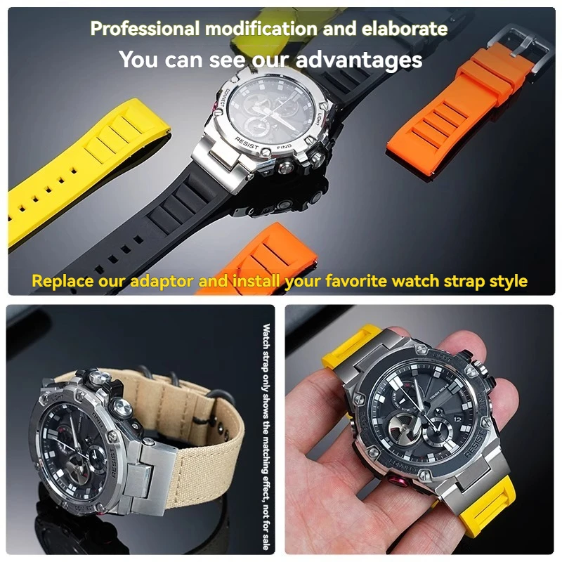 Разъем для часов серии G-SHOCK Casio GST-B100 GST-210/W300/S100/1110, подходит для резинового кожаного ремешка, адаптера из нержавеющей стали