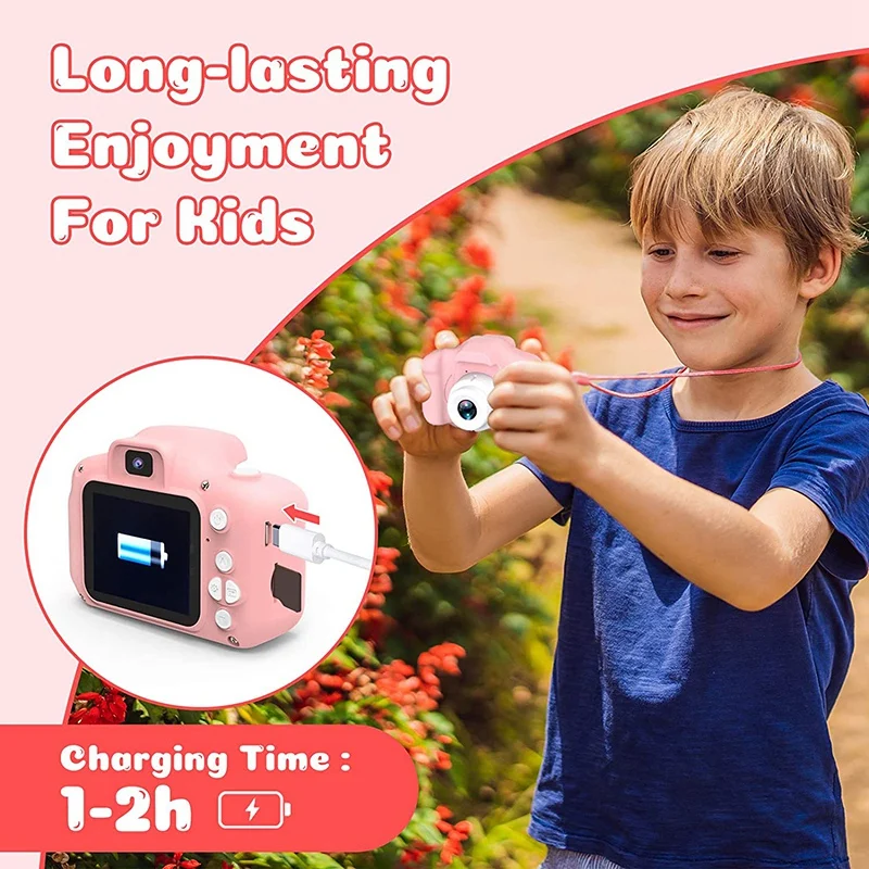 Selfie Kids Camera,Toddler Best Birthday Gifts doppia fotocamera per bambini dai 3 ai 10 anni, con scheda SD da 32GB, giocattolo di natale