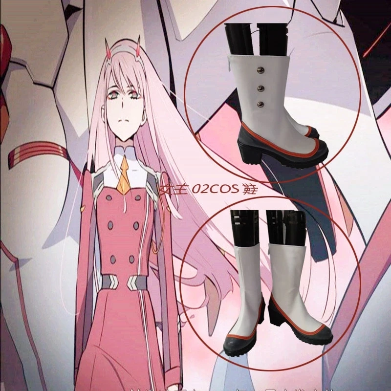 Franxx 코스프레의 새로운 달링 Ichigo Hiro Zero Two Shoes 02 부츠 일본 코스프레 신발, 성인 여성 남성 35-44 사이즈