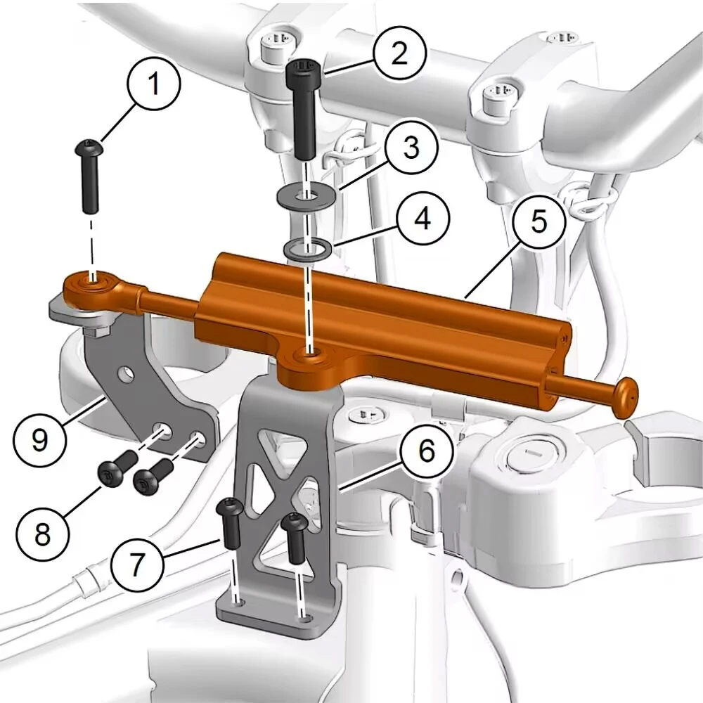 Motorcycle Steering Damper Accessories Stabilizer Mount Bracket Support Kit For Pan America PA RA 1250 S 2021-2024 PA1250 RA1250