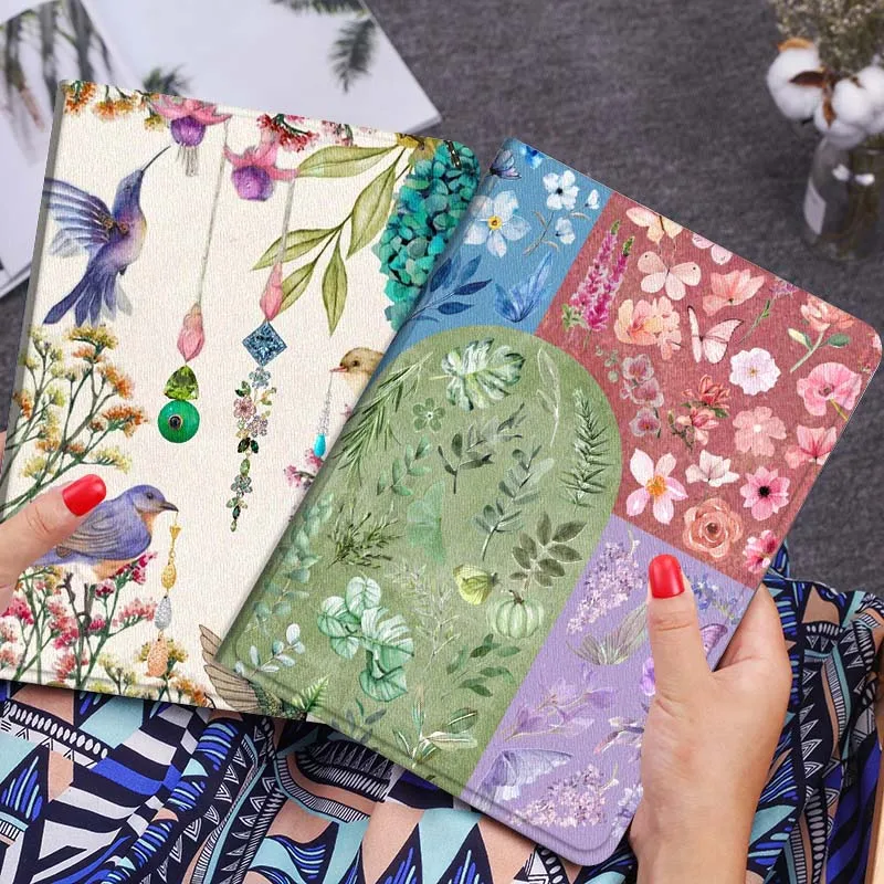 

Flower Pattern Watercolor Art Tablet Case For Lenovo Xiaoxin Legion Pad Tab Pro GT Y700 Gen4 2 11 P11 M10 K10 3rd Plus Gen Gift