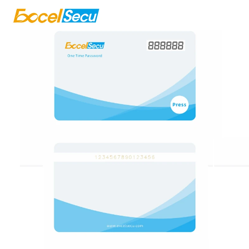 Excelsecu Password una tantum OTP E-ink Display 6 cifre TOTP profile per Smart Card di autenticazione di pagamento ad alta sicurezza