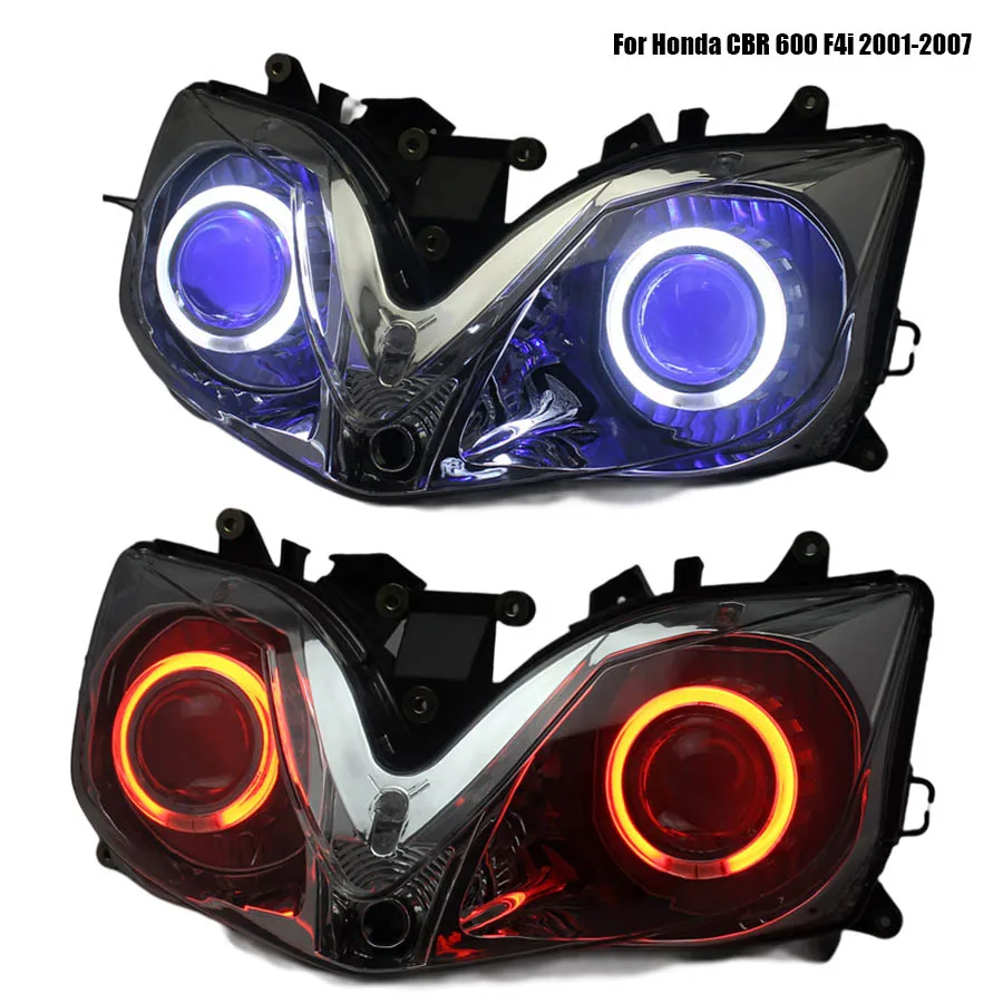 

Motorcycle Headlight Headlamp Assembly For Honda CBR 600 F4i Sport 2001-2007 HID Projector Led Head Light Lamp Angel Devil Eyes
