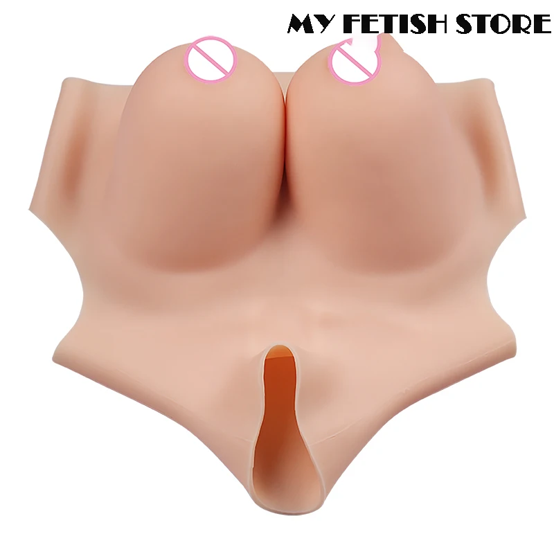 Crossdressing Realistic High Neck Silicone Fake Boobs B-G Cup Breast Form Crossdresser Drag Queen Shemale Cosplay Male to Female