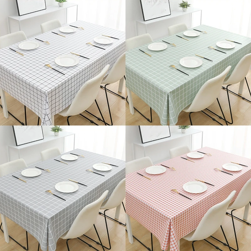 

Plastic PVC Rectangle Tablecloth Square Waterproof Table Cloth Oil Proof Wipeable Table Cover for Home Desk Outdoor Picnic Mat