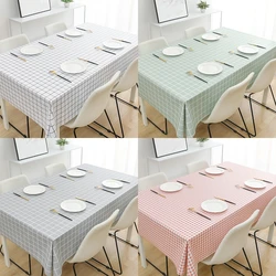Plastic PVC Rectangle Tablecloth Square Waterproof Table Cloth Oil Proof Wipeable Table Cover for Home Desk Outdoor Picnic Mat